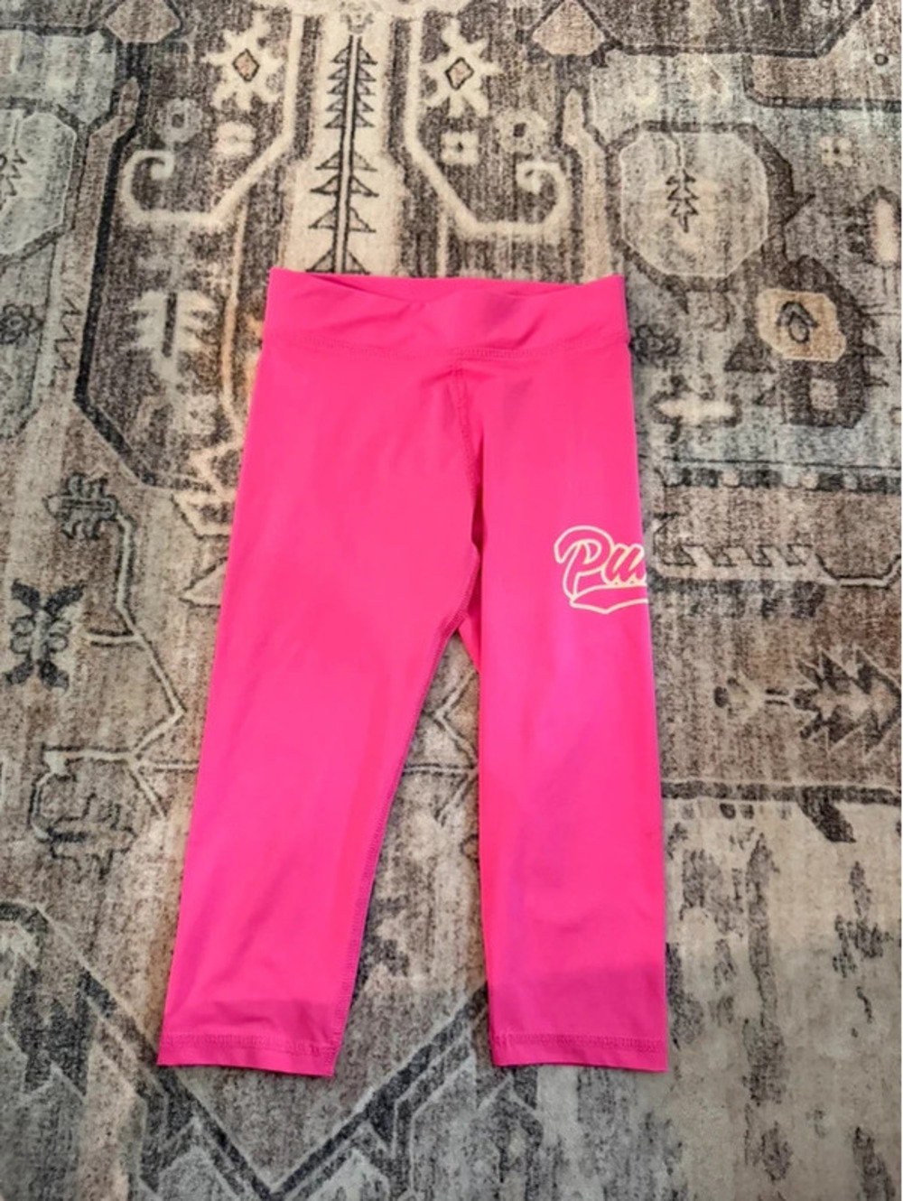 Puma Girls Pink Cropped Leggings Size 6 Athletic Activewear